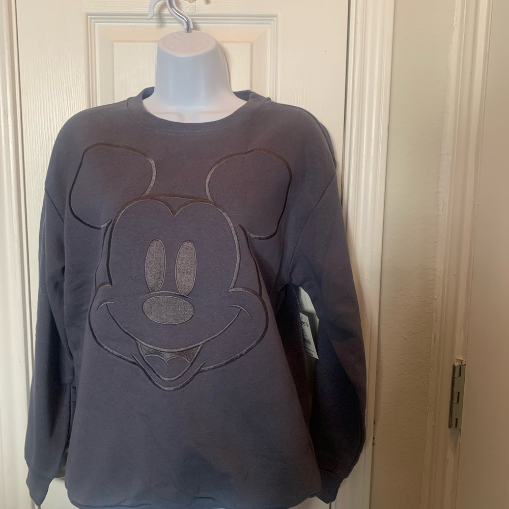 Disney Women's Black Mickey Mouse Crewneck Sweatshirt